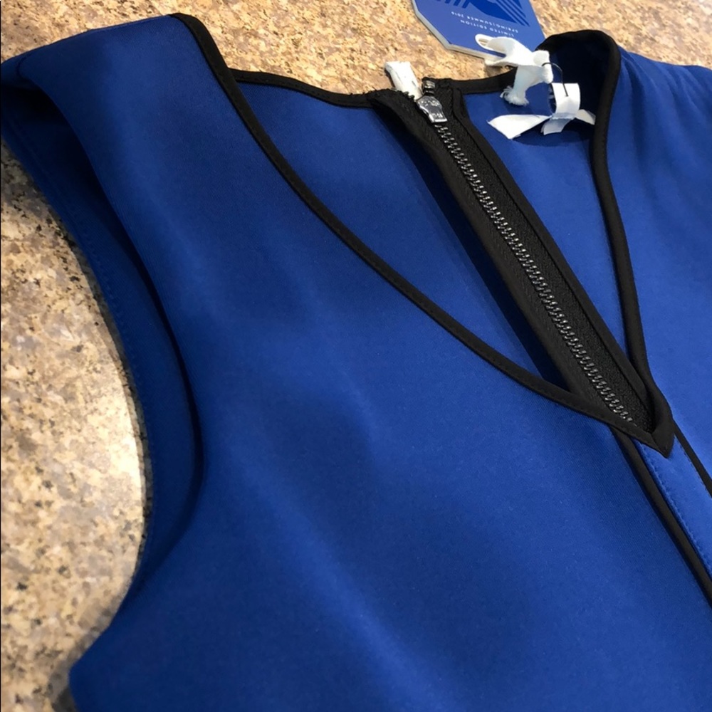 NWT REED XS Blue and Black Scuba Fit & Flare Dress - Picture 5 of 16